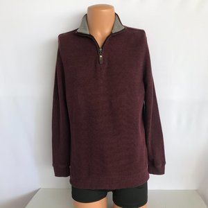 Tasso Elba Pullover Cardigan Sweater Zip Collar Sz S